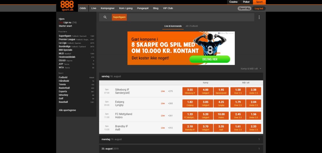 19 DK Superliga Denmark 888 Sport