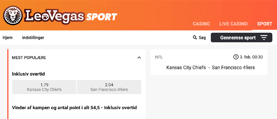 leovegas sport super bowl liv 2020