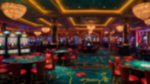 An,Elegant,Casino,With,Colorful,Decor,,Highlighting,Slot,Machines,And